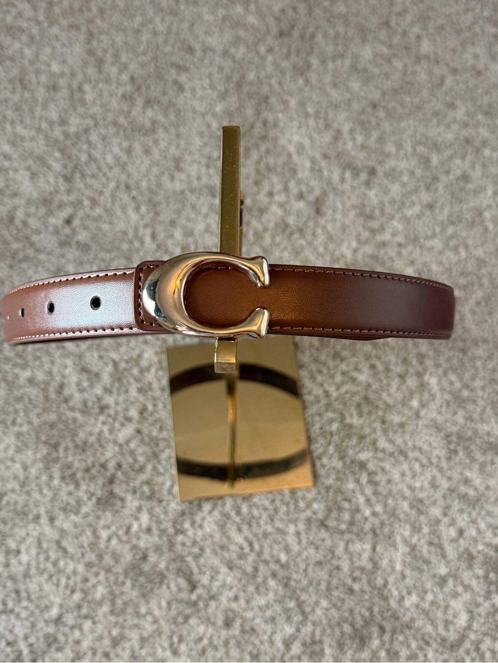 Brown Belt with Gold 'C' Buckle Accent. Very durable & well made. Size- 97cm - Picture 7 of 10